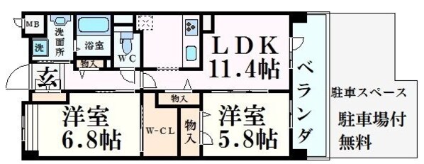 グランジェ東甲子園の物件間取画像